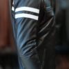sporty look leather jacket