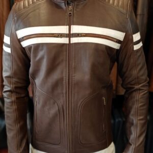 Brown leather jacket