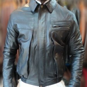 Classic leather jacket for men