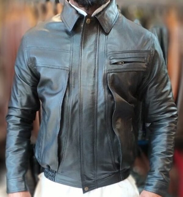 Classic leather jacket for men
